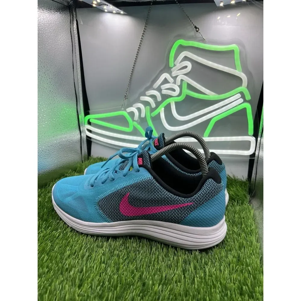 Nike Revolution 3 819416-401 Youth Running  Shoes Blue Pink‎ Size 7Y Womens 8.5